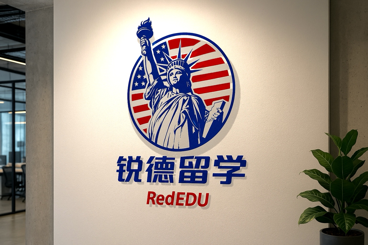 锐德留学logo墙